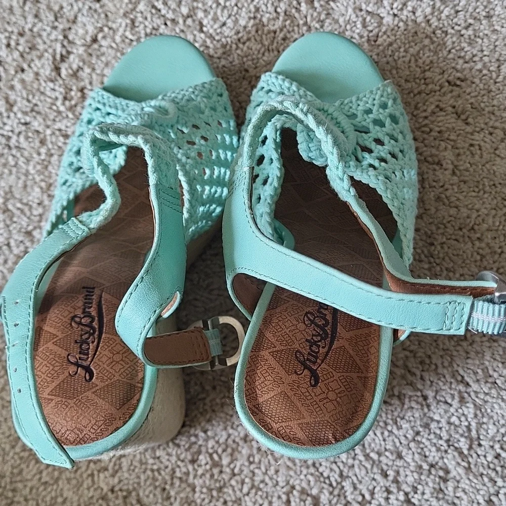 Mint Green Crochet Wedges